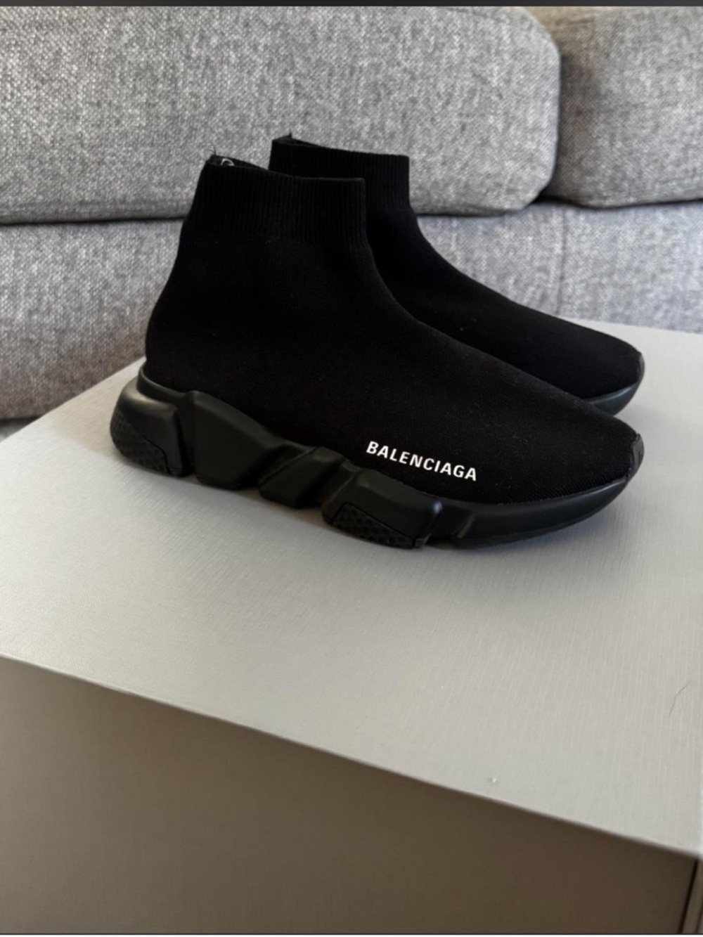 Balenciaga Black Knit Speed Trainer Sock Sneakers